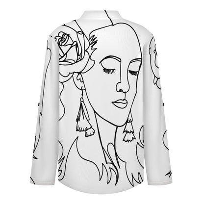 Line, Female  Versatile Notched V-Neck Tunic | Roll Tab 3/4 Sleeve Office Casual Top