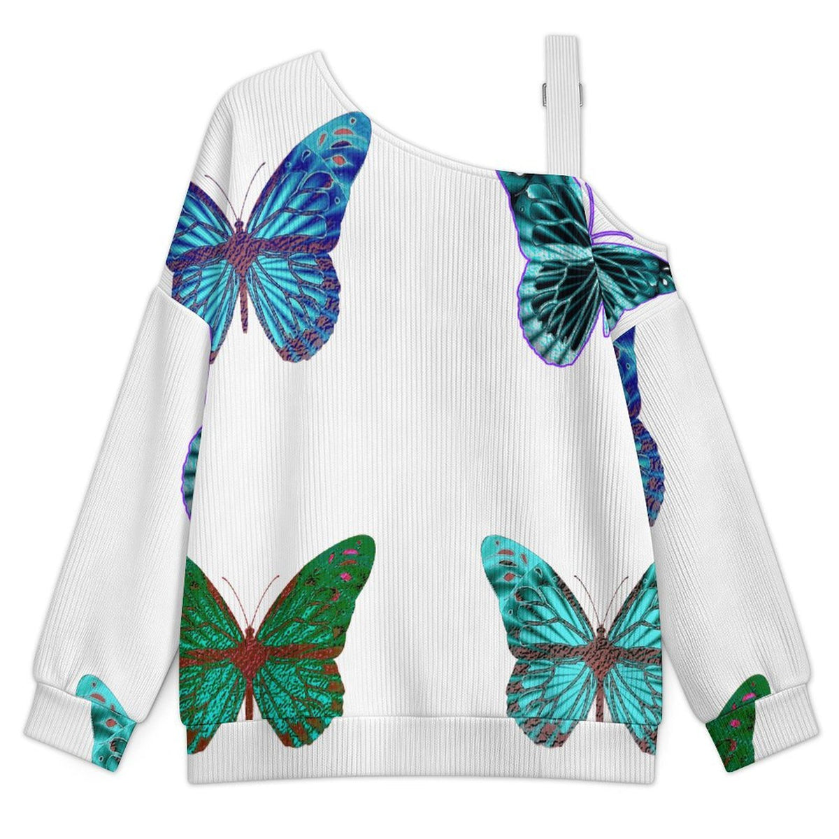 Off-the-shoulder SweaterColored Butterfly Women’s Off-Shoulder Knit Sweater