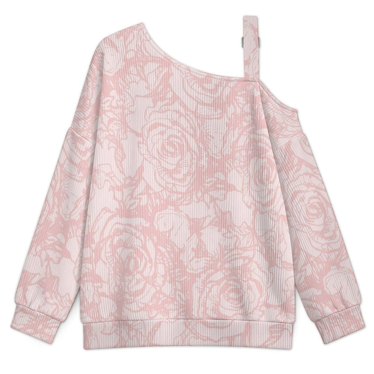 Women’s Off-Shoulder Knit Sweater Floral Pattern
