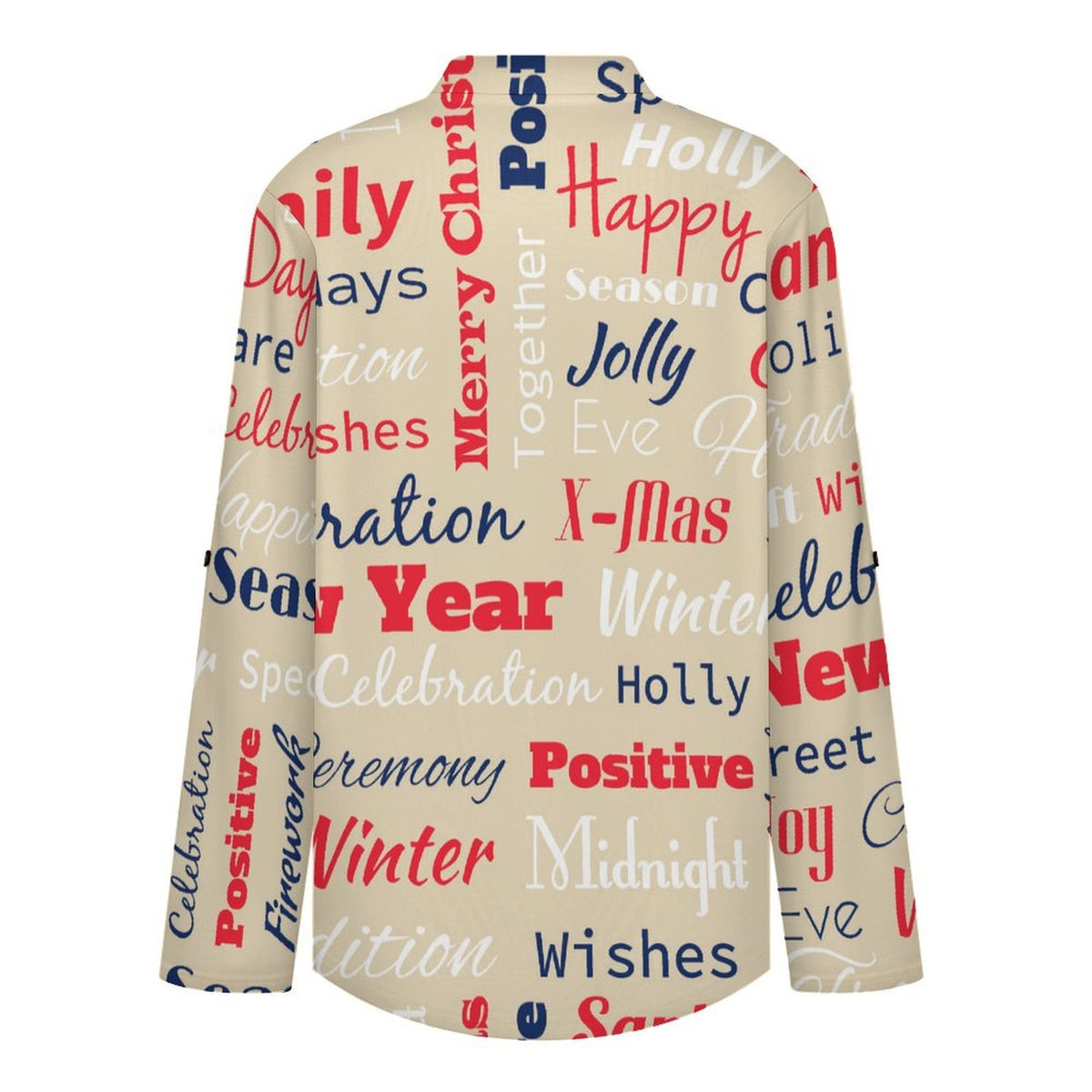 Retro Design, Newspaper Roll Tab 3/4 Sleeve Notched V Neck Tunic Blouse
