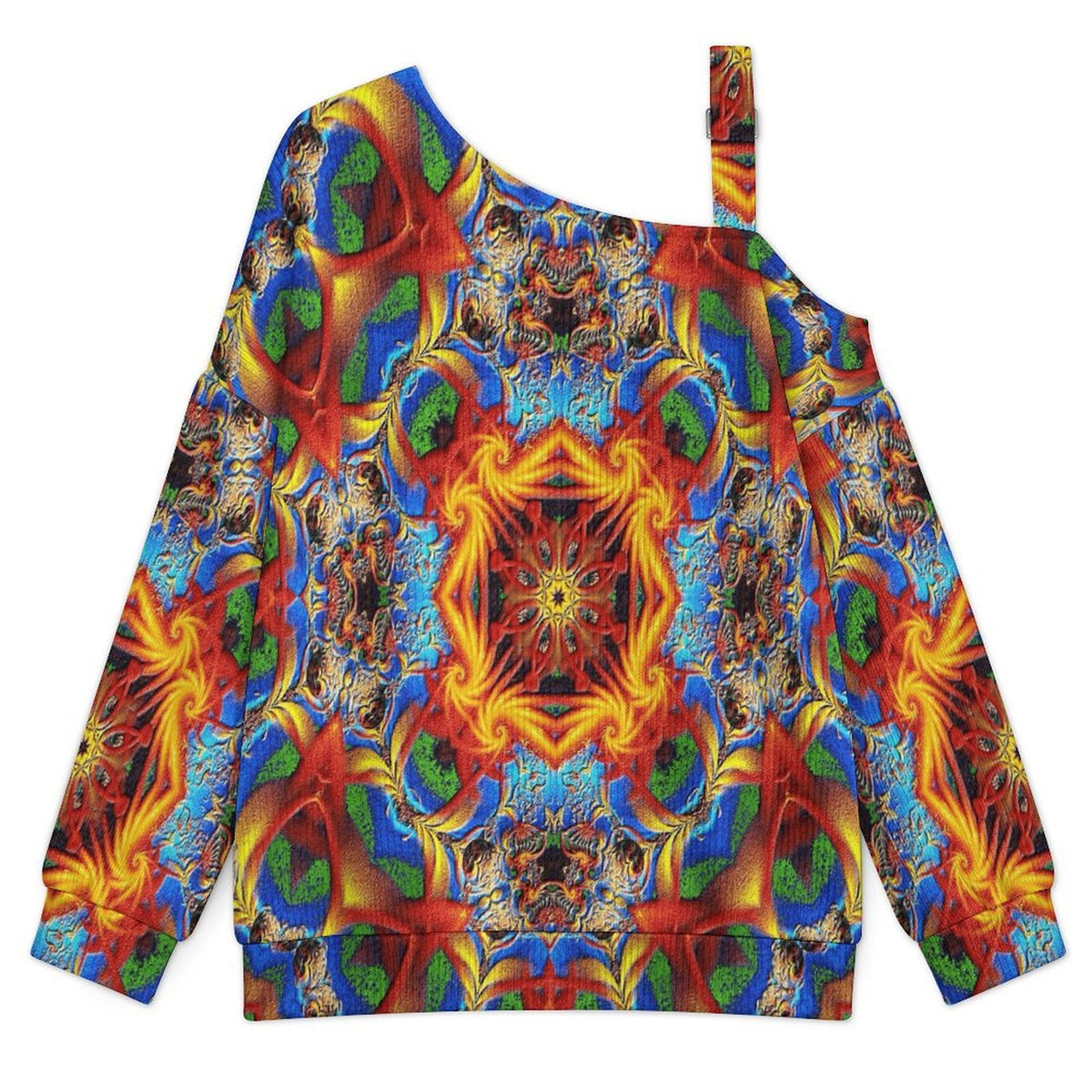 Off-the-shoulder SweaterColor, Abstract Painting Women’s Off-Shoulder Knit Sweater