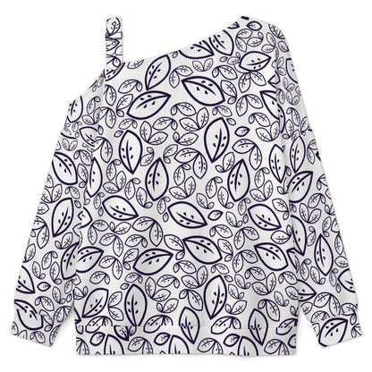 Long Sleeve Relaxed-Fit Solid Pullover Leaves