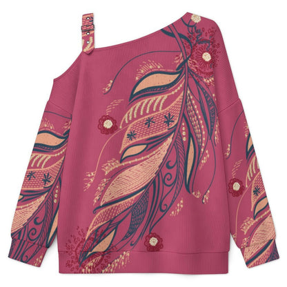 Women’s Off-Shoulder Knit Sweater Wing
