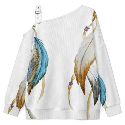 Women’s Off-Shoulder Knit Sweater Wing