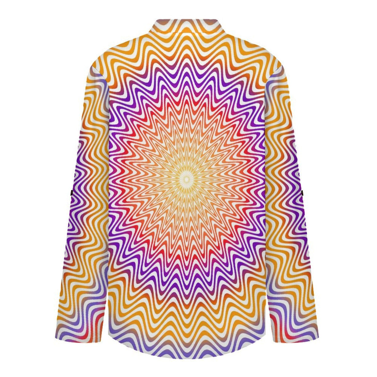 Optical Art  Versatile Notched V-Neck Tunic | Roll Tab 3/4 Sleeve Office Casual Top