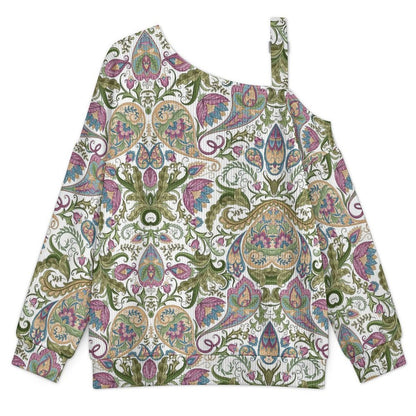 Women’s Off-Shoulder Knit Sweater Paisley