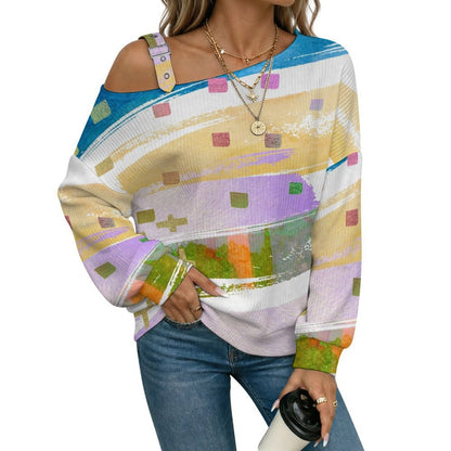 Long Sleeve Relaxed-Fit Solid Pullover Watercolor Paper