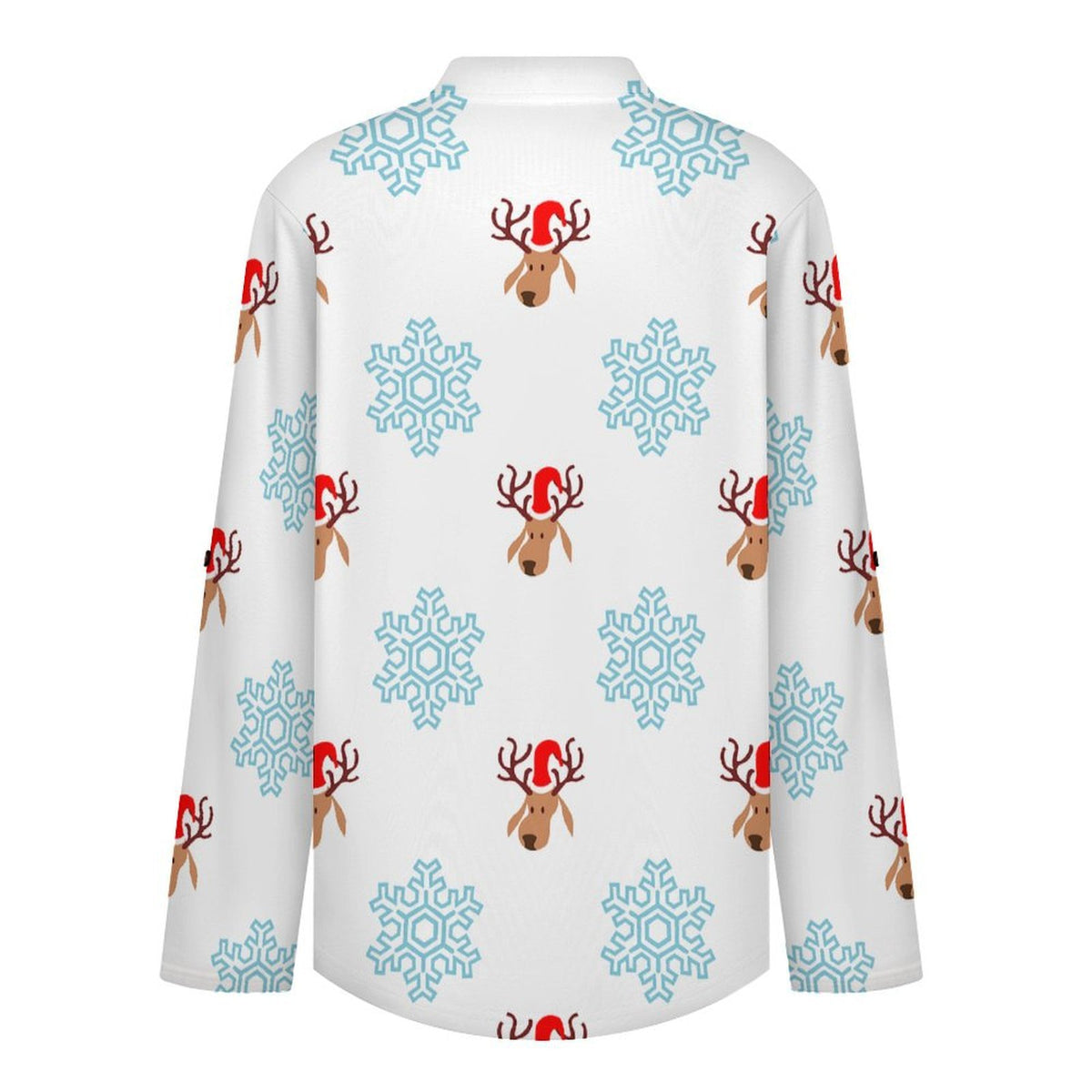 Snow, Elk  Versatile Notched V-Neck Tunic | Roll Tab 3/4 Sleeve Office Casual Top