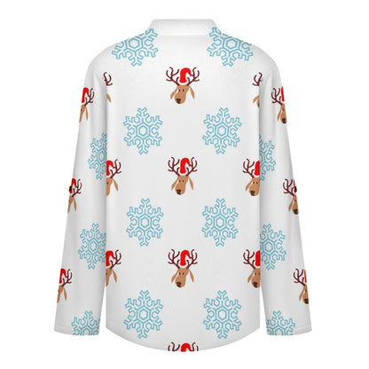 Snow, Elk  Versatile Notched V-Neck Tunic | Roll Tab 3/4 Sleeve Office Casual Top