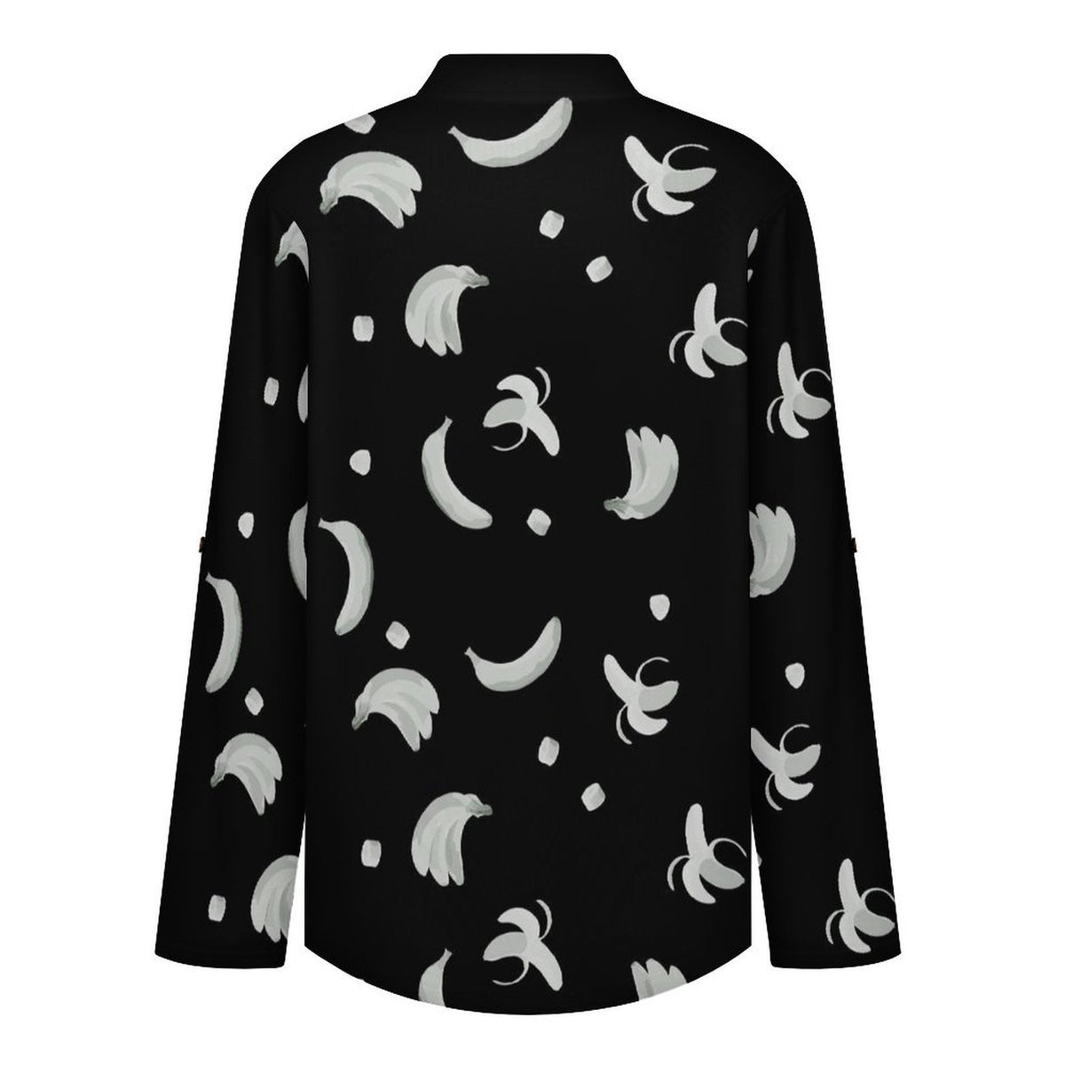 Banana T-shirt Phone Cover  Versatile Notched V-Neck Tunic | Roll Tab 3/4 Sleeve Office Casual Top