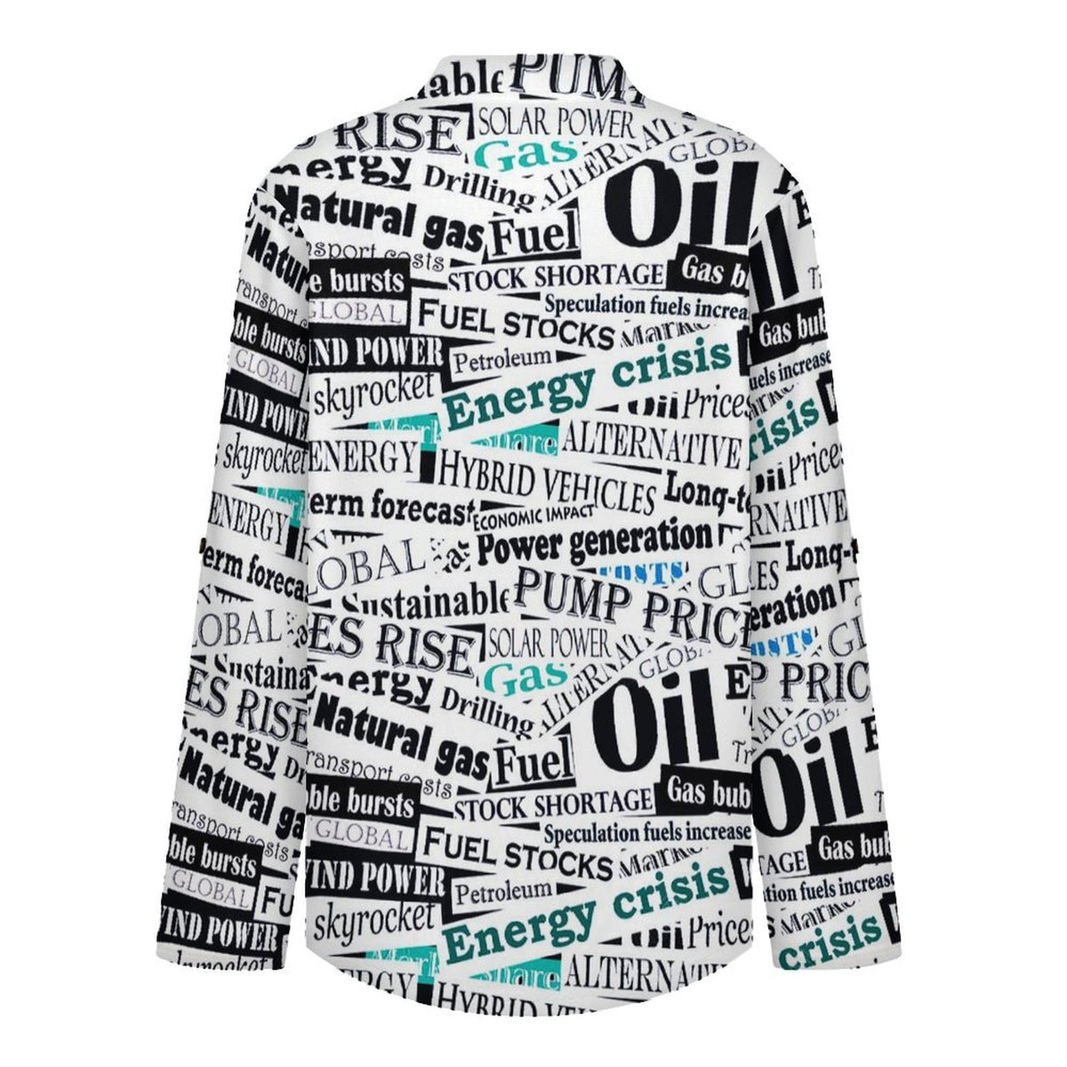 Newspaper, Repeating Pattern  Versatile Notched V-Neck Tunic | Roll Tab 3/4 Sleeve Office Casual Top