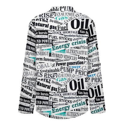 Newspaper, Repeating Pattern  Versatile Notched V-Neck Tunic | Roll Tab 3/4 Sleeve Office Casual Top