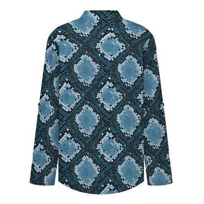 Snakeskin Pattern, Repeating Pattern  Versatile Notched V-Neck Tunic | Roll Tab 3/4 Sleeve Office Casual Top