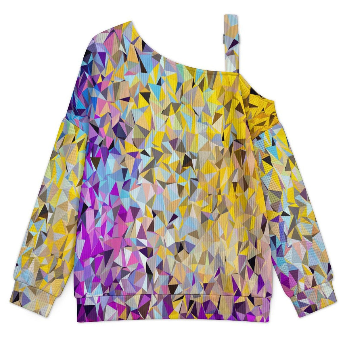 Long Sleeve Relaxed-Fit Solid Pullover Colored Diamond Pattern