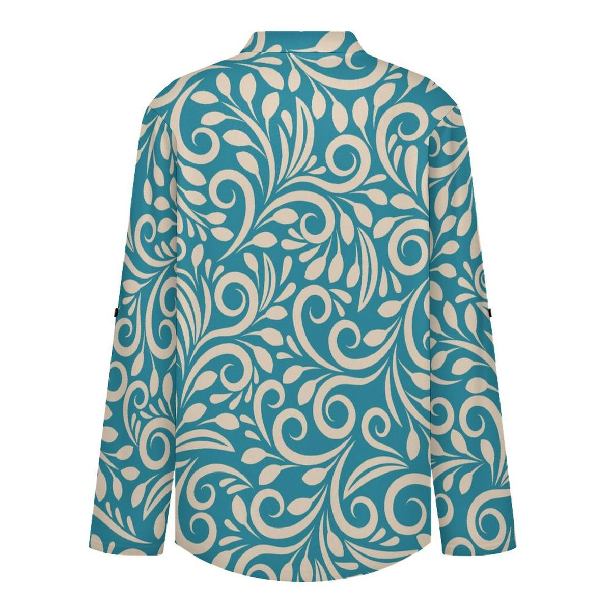 Blue Totem, Background  Versatile Notched V-Neck Tunic | Roll Tab 3/4 Sleeve Office Casual Top
