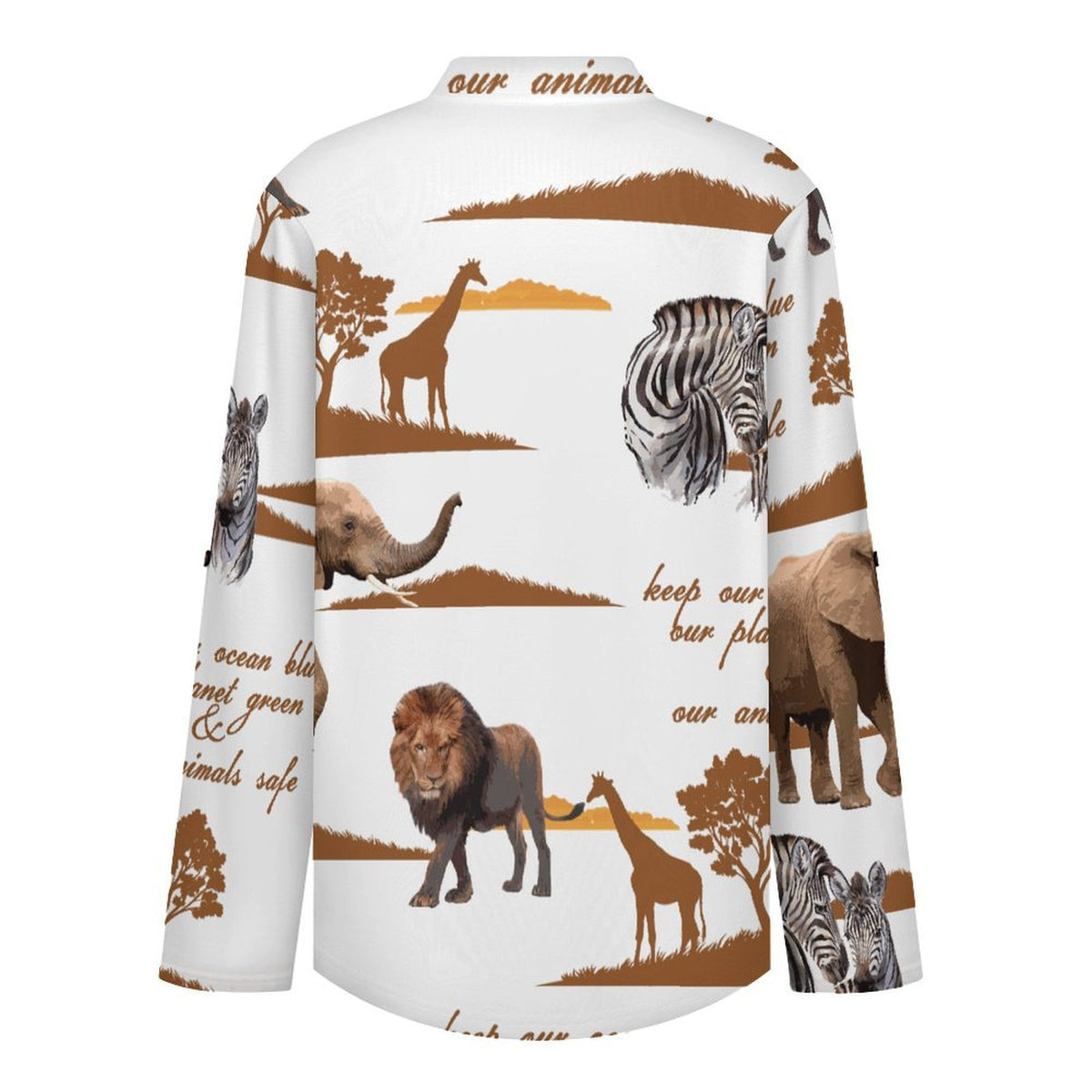 Environmental Protection, Grassland, Repeating Patterns  Versatile Notched V-Neck Tunic | Roll Tab 3/4 Sleeve Office Casual Top