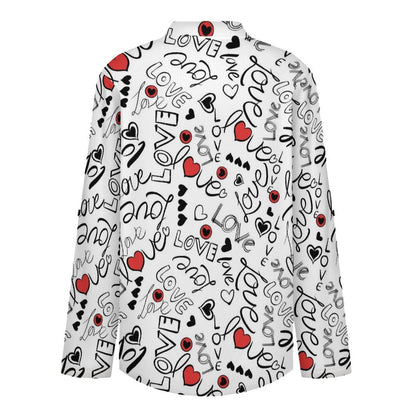 Women Curved Hem V Neck Roll Sleeve Casual Work Top  Love