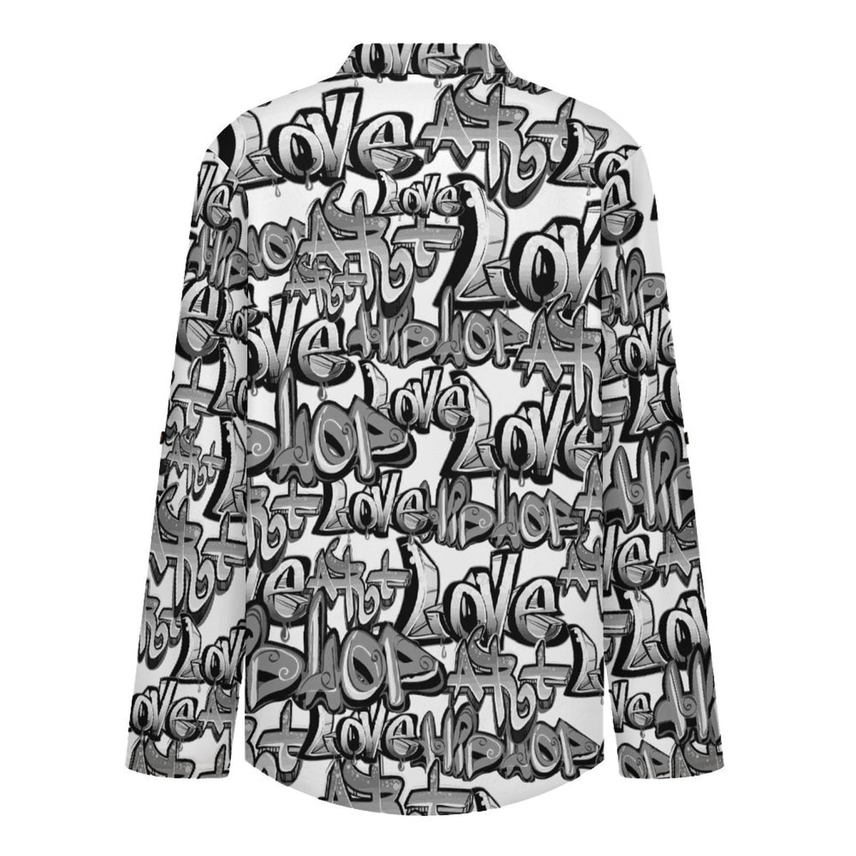 Graffiti, Font, Repeating Pattern  Versatile Notched V-Neck Tunic | Roll Tab 3/4 Sleeve Office Casual Top