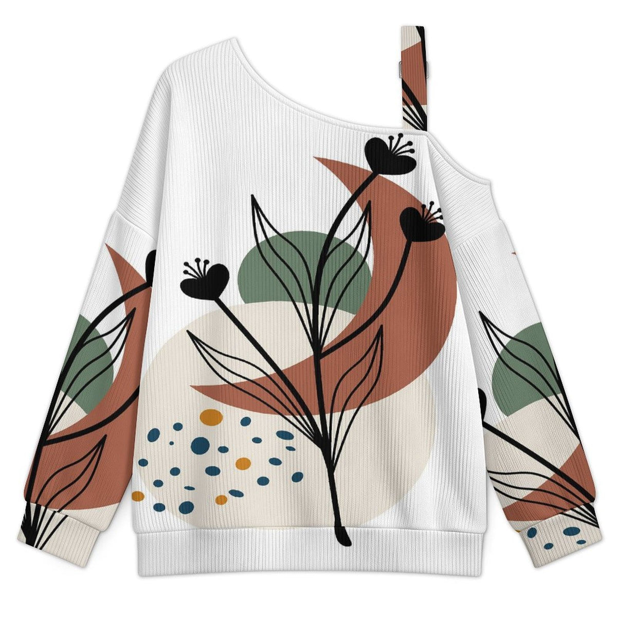 Women’s Off-Shoulder Knit Sweater Chinese Wind Scenery