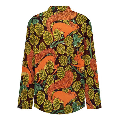 Yellow Squirrel, Autumn  Versatile Notched V-Neck Tunic | Roll Tab 3/4 Sleeve Office Casual Top