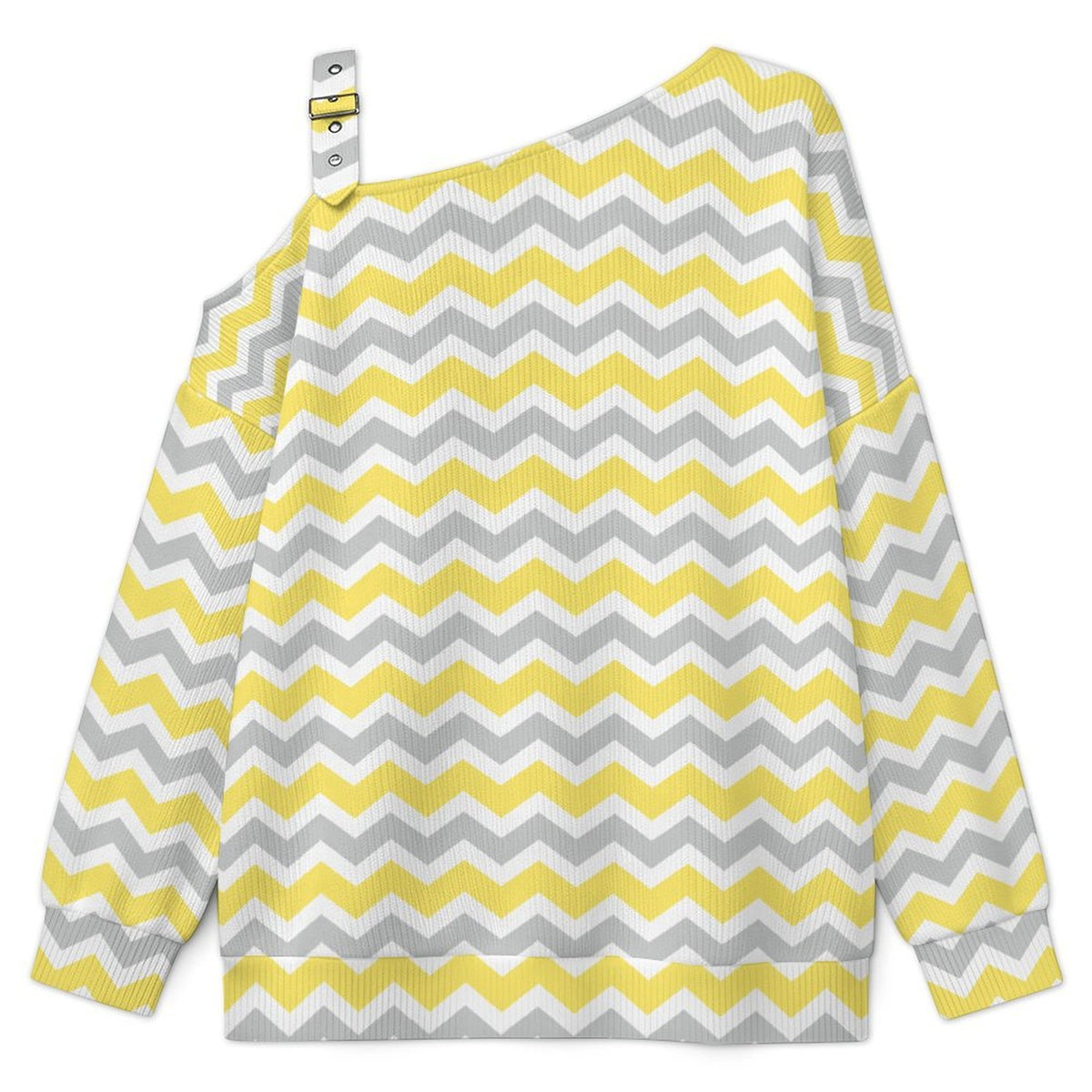 Women’s Off-Shoulder Knit Sweater Digital Paper Stripe