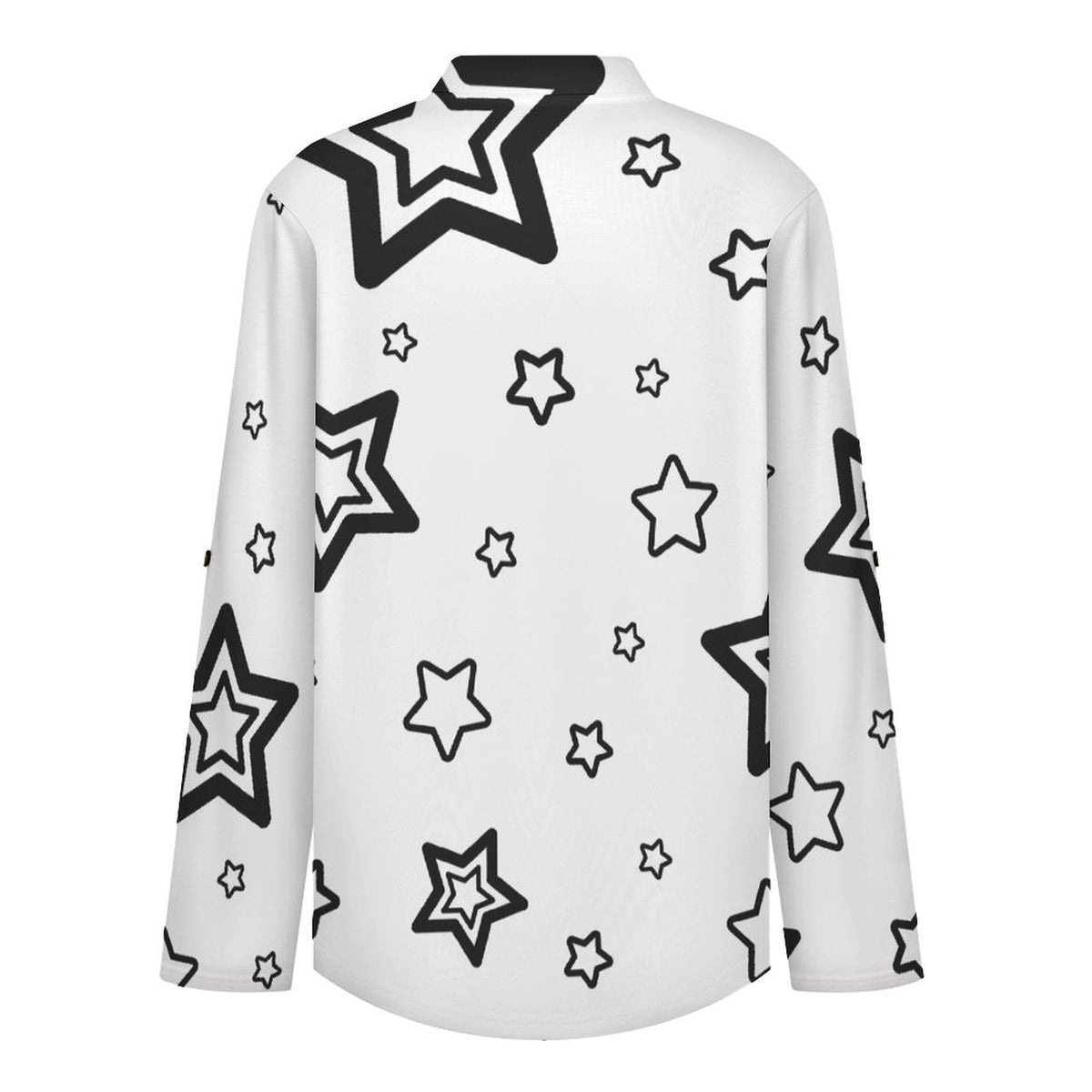 The Stars Repeat The Black Pattern  Versatile Notched V-Neck Tunic | Roll Tab 3/4 Sleeve Office Casual Top