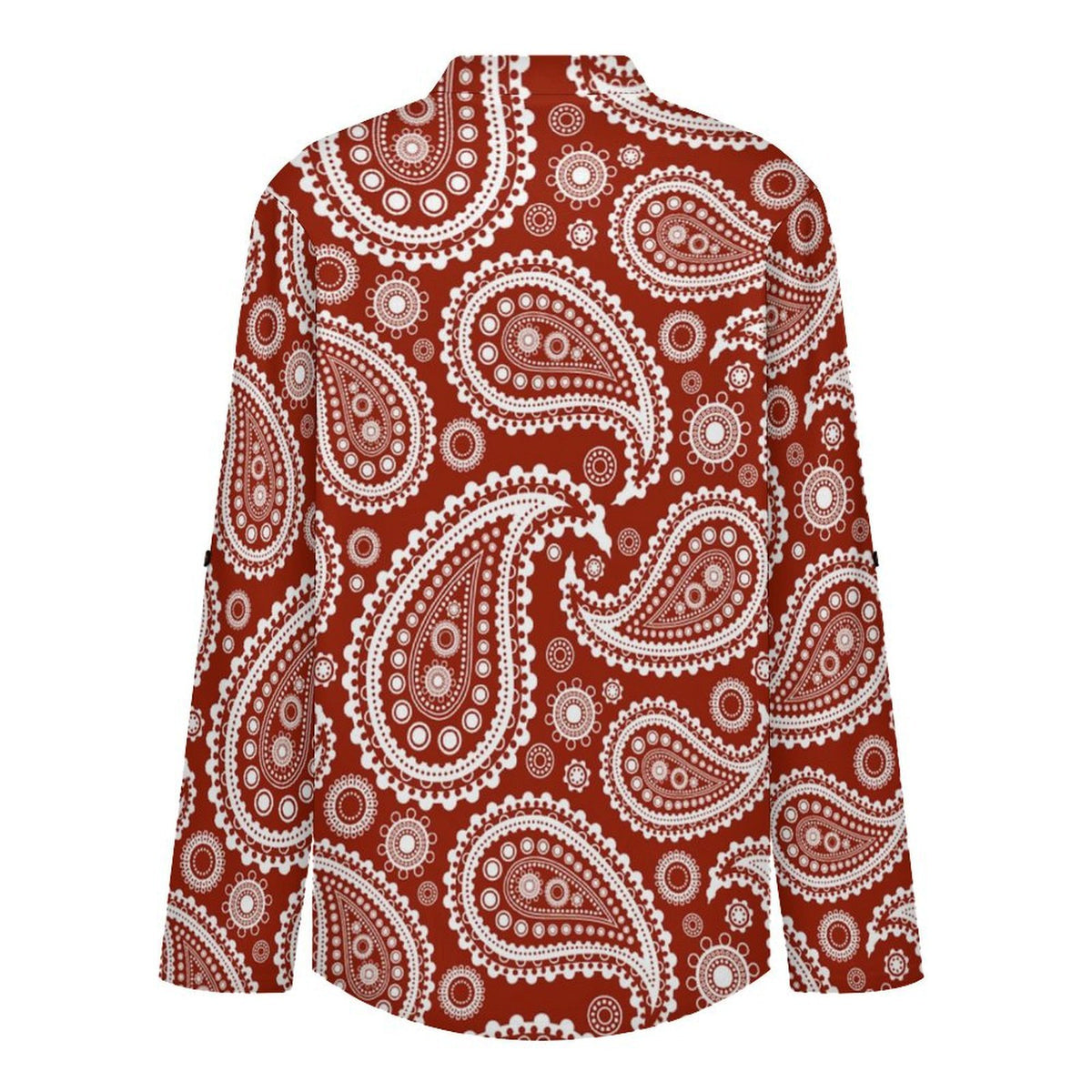 Paisley  Versatile Notched V-Neck Tunic | Roll Tab 3/4 Sleeve Office Casual Top