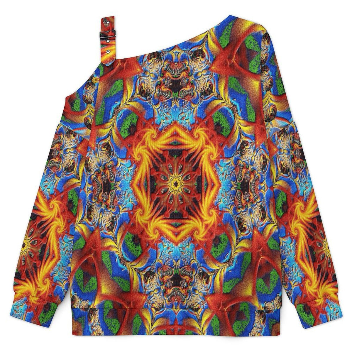 Off-the-shoulder SweaterColor, Abstract Painting Women’s Off-Shoulder Knit Sweater
