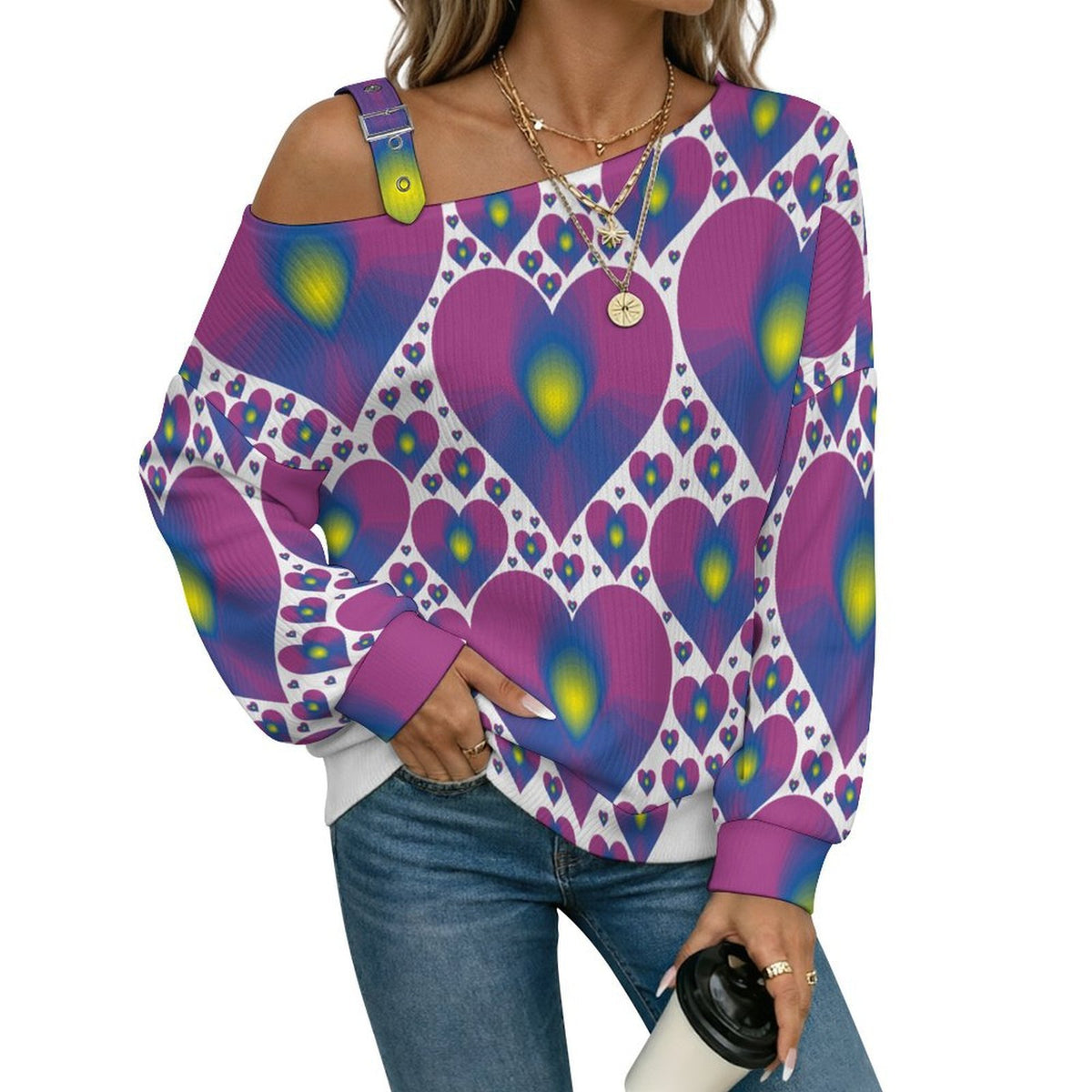 Off-the-shoulder SweaterPurple Heart Women’s Off-Shoulder Knit Sweater