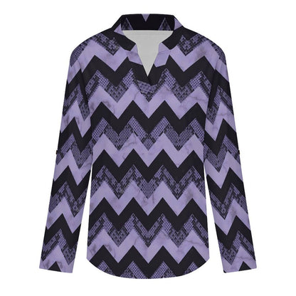 Snakeskin Pattern, Repeating Pattern  Versatile Notched V-Neck Tunic | Roll Tab 3/4 Sleeve Office Casual Top