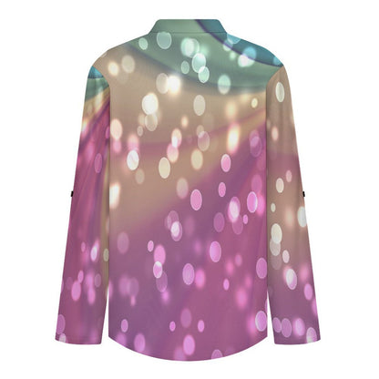 Color, Dazzling Starlight  Versatile Notched V-Neck Tunic | Roll Tab 3/4 Sleeve Office Casual Top