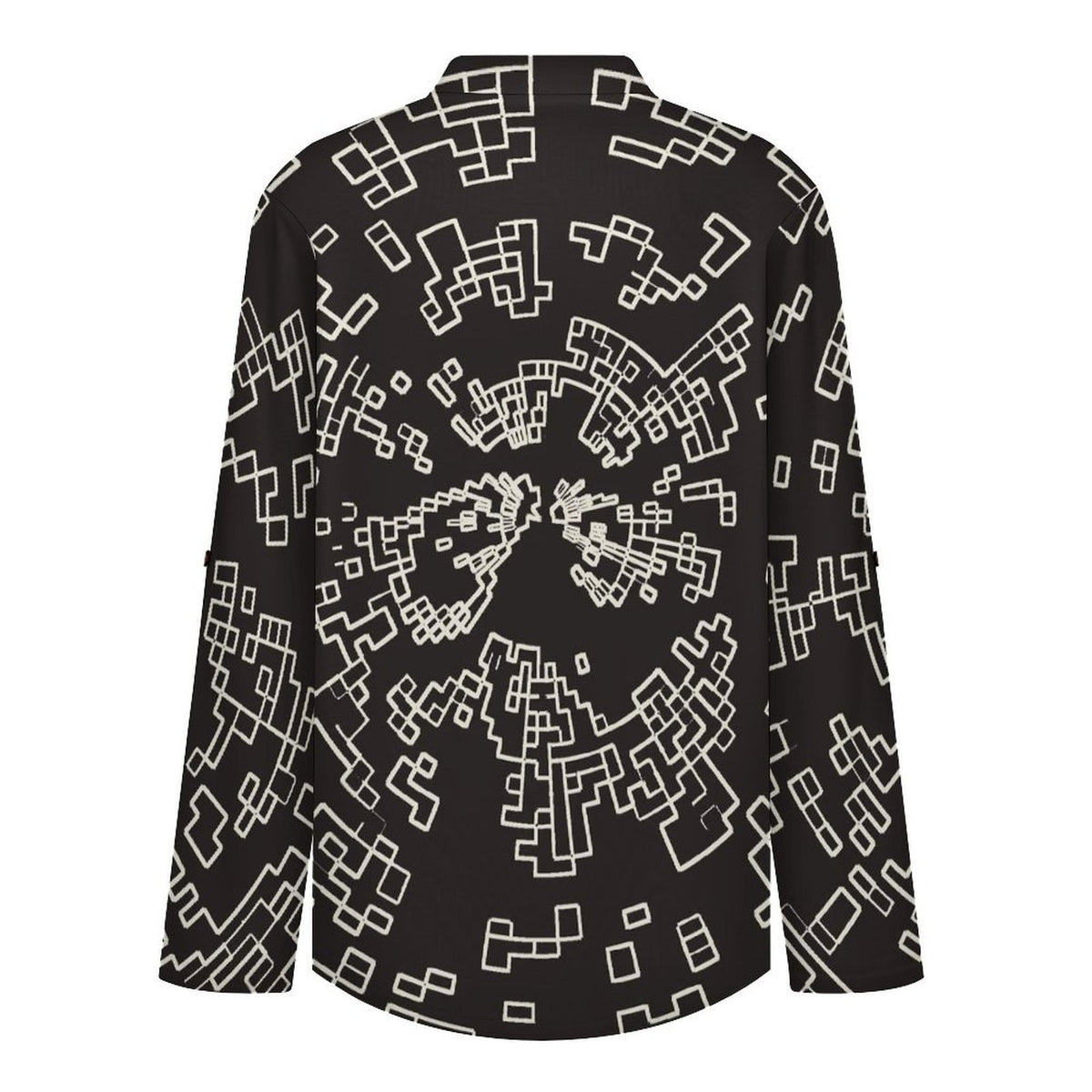 Pattern Dress Girl Phone Cover Roll Tab 3/4 Sleeve Notched V Neck Tunic Blouse