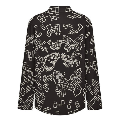 Pattern Dress Girl Phone Cover Roll Tab 3/4 Sleeve Notched V Neck Tunic Blouse