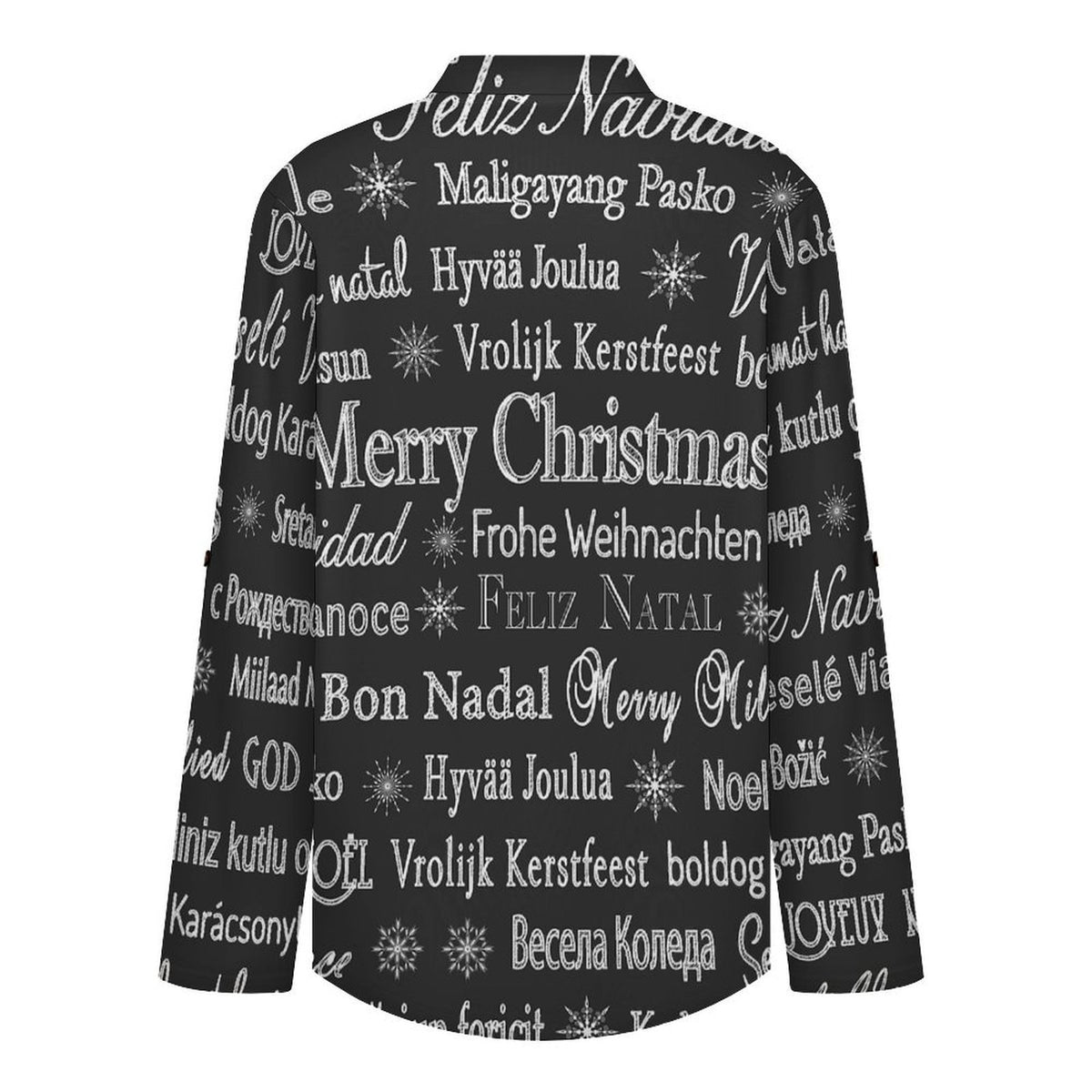 Merry Christmas  Versatile Notched V-Neck Tunic | Roll Tab 3/4 Sleeve Office Casual Top