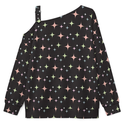 Long Sleeve Relaxed-Fit Solid Pullover Digital Paper Stars