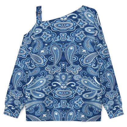 Women’s Off-Shoulder Knit Sweater Paisley