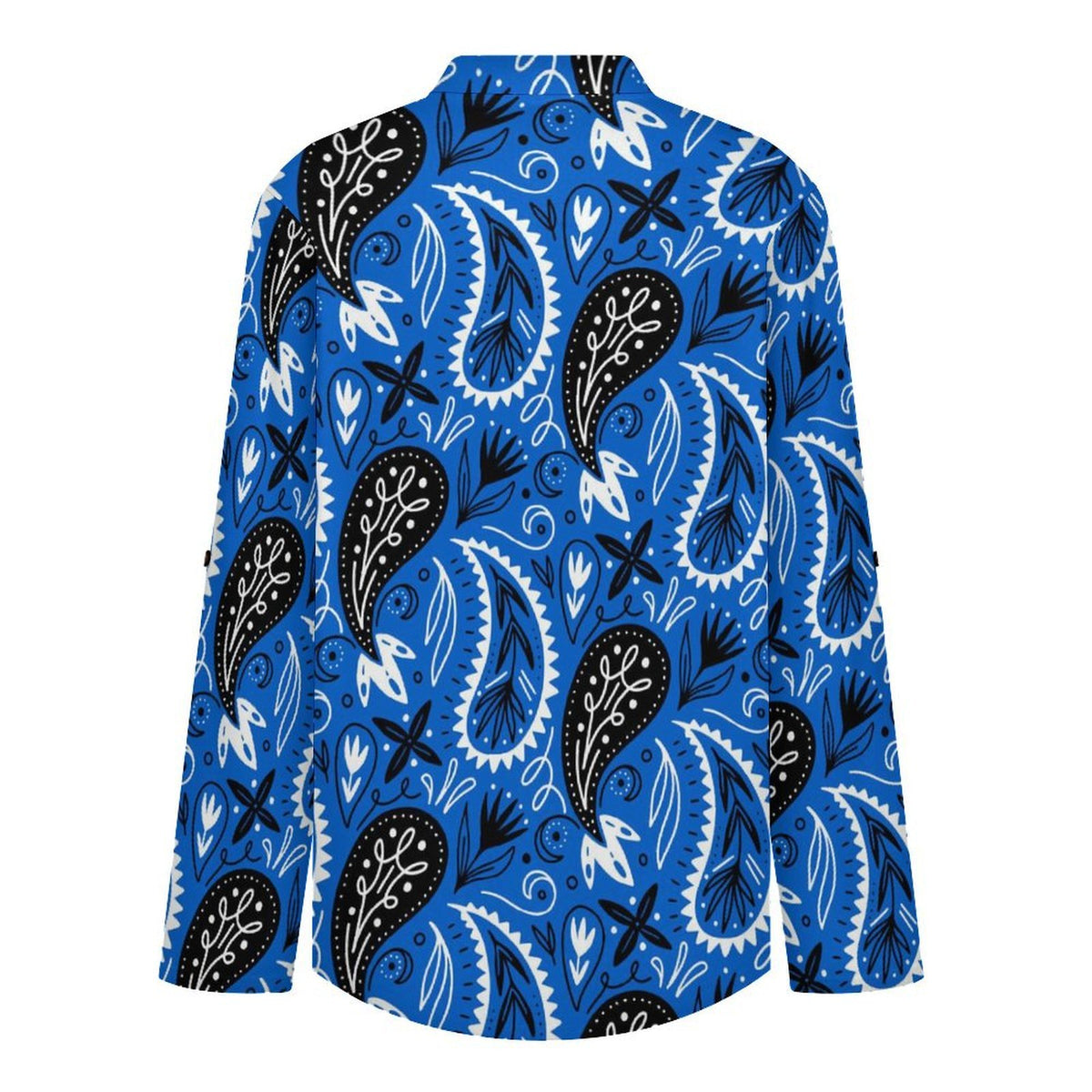 Paisley  Versatile Notched V-Neck Tunic | Roll Tab 3/4 Sleeve Office Casual Top