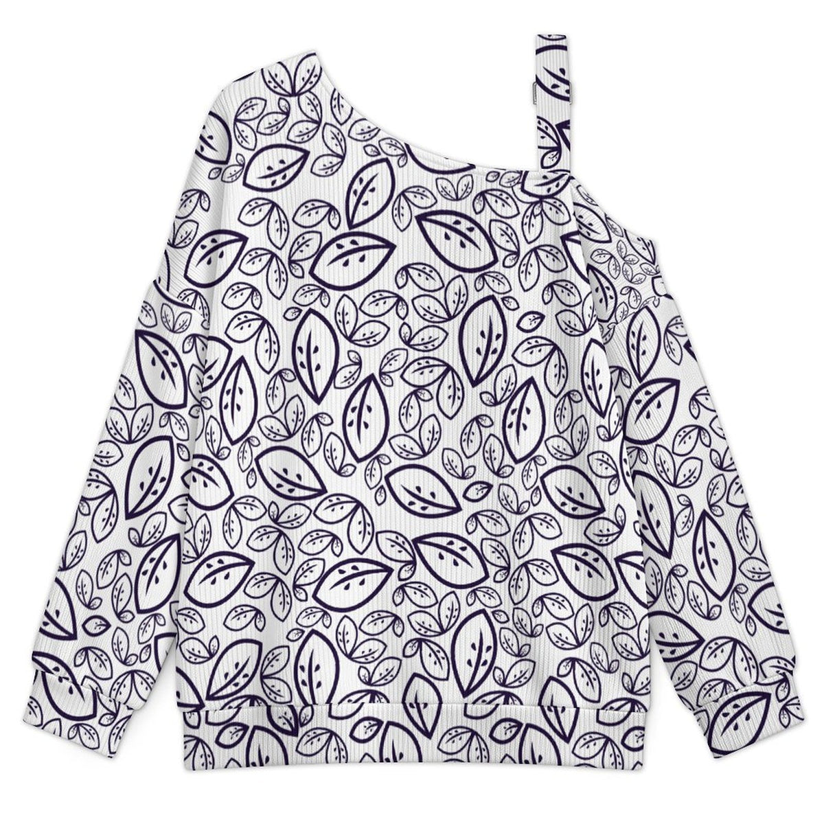 Long Sleeve Relaxed-Fit Solid Pullover Leaves