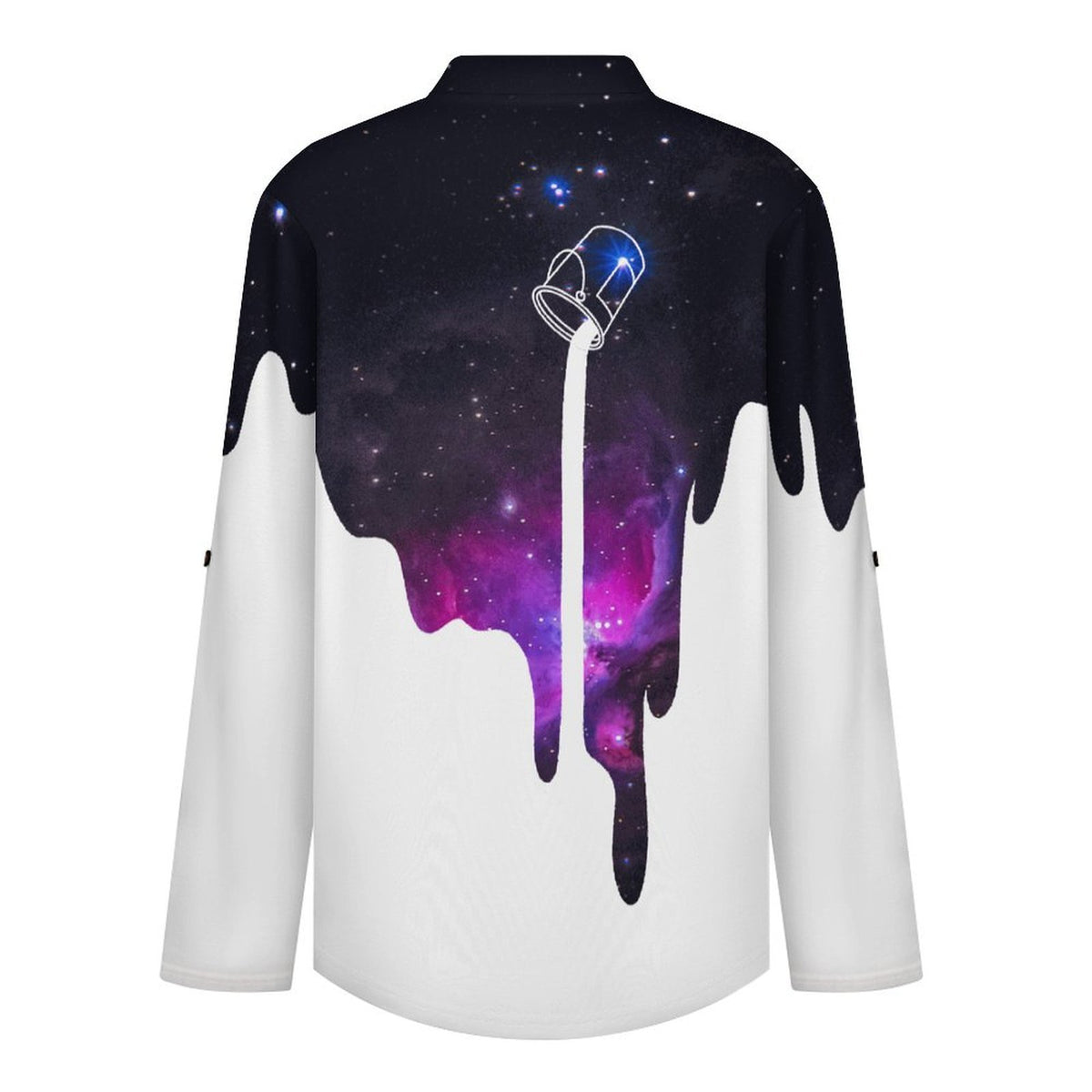 Starry Sky  Versatile Notched V-Neck Tunic | Roll Tab 3/4 Sleeve Office Casual Top