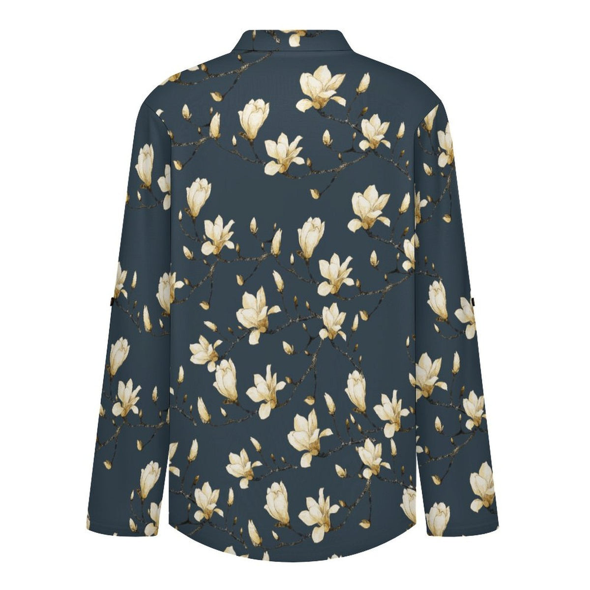 Versatile Notched V-Neck Tunic | Roll Tab 3/4 Sleeve Office Casual Top  Flowers, Women's Clothing, Repeating Patterns
