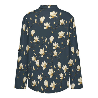 Versatile Notched V-Neck Tunic | Roll Tab 3/4 Sleeve Office Casual Top  Flowers, Women's Clothing, Repeating Patterns